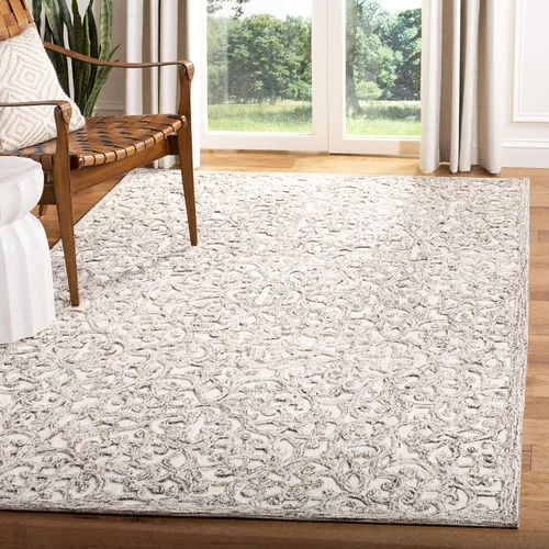 Miniatura 8 de SAFAVIEH Trace Collection - Alfombra decorativa de 2 x 3 pies, marrón y marfil, lana hecha a mano, ideal para zonas de alto tráfico en entrada, sala