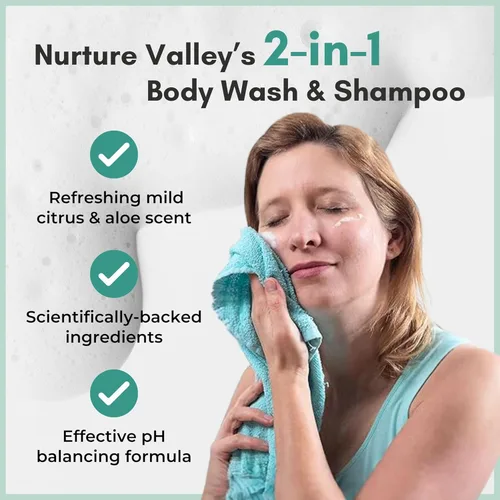 Miniatura 4 de Nurture - Gel de baño y champú sin enjuague con aloe Espuma limpiadora sin agua para el cabello y el cuerpo de grado hospitalario Mujeres