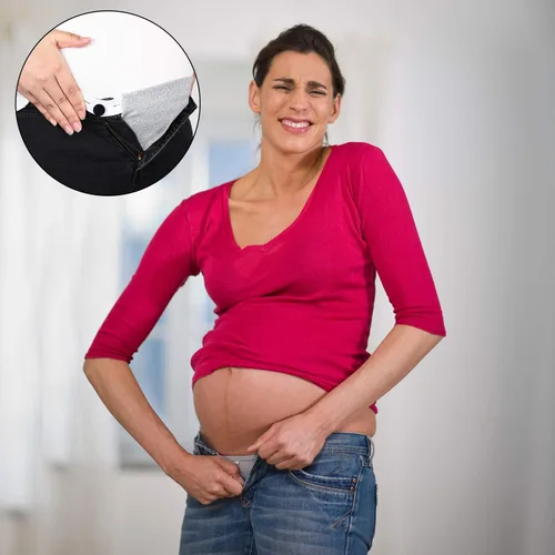 Miniatura 7 de 6 paquetes de pantalones de maternidad extensores de cintura ajustable para embarazo, extensor de cintura para embarazo, extensor de pantalones