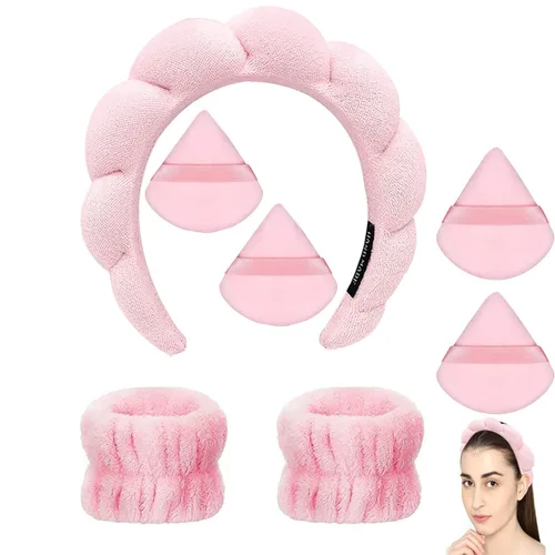 Diadema de spa para lavar la cara, diademas suaves para el cuidado de la piel para eliminación de maquillaje, ducha, diadema de maquillaje para