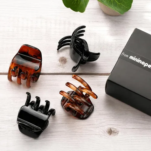 Miniatura 8 de Pinzas de garra medianas para mujer, paquete de 4 pinzas para el cabello, accesorios antideslizantes de 1.37 pulgadas para el cabello para fácil