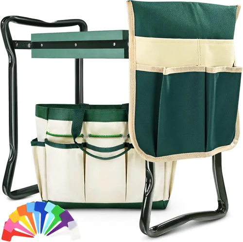 Banco de Jardín KVR para Arrodillarse y Sentarse, Arrodillador y Asiento Plegable de Jardín Resistente, Ideas de Regalos de Jardinería para Mujeres,
