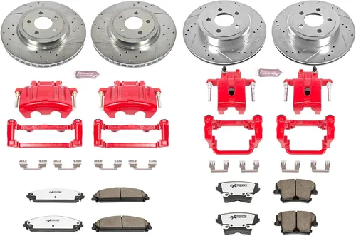 Miniatura 2 de Kit de Frenos Power Stop Para 300, Challenger, Charger, Magnum [Específico del Modelo] Z36 Kit de Pinzas Delanteras y Traseras para Camión