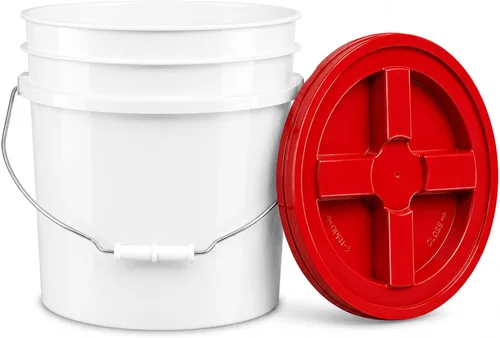 Miniatura 8 de ePackageSupply Cubo de 3.5 galones con tapa, cubo de grado alimenticio con tapa hermética de rosca con sello gamma hermético, plástico de Rojo