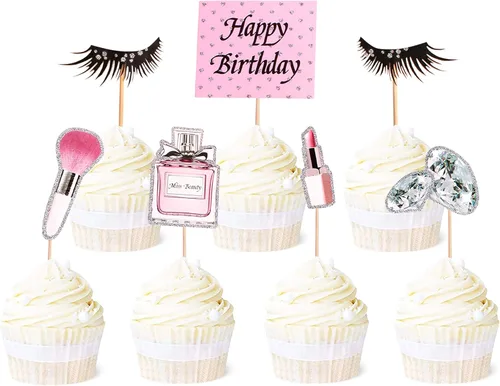 Miniatura 10 de Ercadio 4 piezas de resina para decoración de tartas, cosméticos 3D, lápiz labial, botella de perfume, para maquillaje, decoración de pasteles