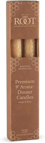 Root Candles Velas rústicas sin perfume de mezcla de cera de abejas sin goteo Timberline Arista de 2 unidades, 9 pulgadas, cera de abeja