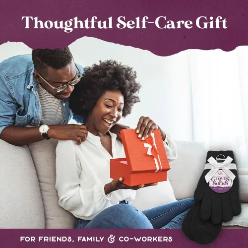 Miniatura 6 de Conjunto de calcetines y guantes hidratantes de Purple Canyon Calcetines y guantes negros y esponjosos con aloe y vitamina E para mujer Regalos