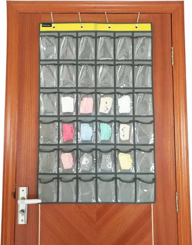 Miniatura 3 de Organizador de teléfonos celulares para aula, soporte para calculadoras, para colgar sobre la puerta, organizador de joyas, armario, ropa