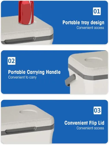 Miniatura 6 de Enfriador de camping aislado de 6 litros, caja portátil de hielo duro, enfriadores de automóvil, retención de hielo, enfriador duro para mantener