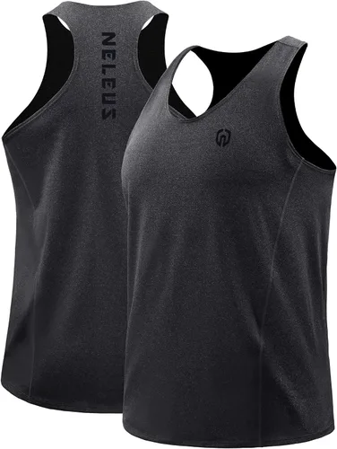 Miniatura 2 de NELEUS Paquete de 3 camisetas sin mangas para correr para hombre, ajuste seco, espalda en Y, para entrenamiento atlético