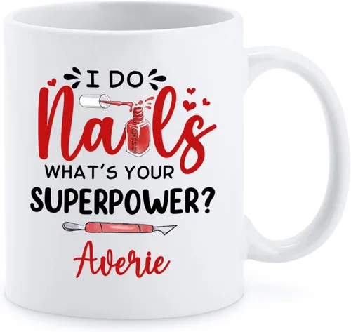 Miniatura 12 de Taza de cerámica Best Nail Tech Ever – Taza de cerámica personalizada con nombre de manicurista para compañero de trabajo – Nuevos regalos