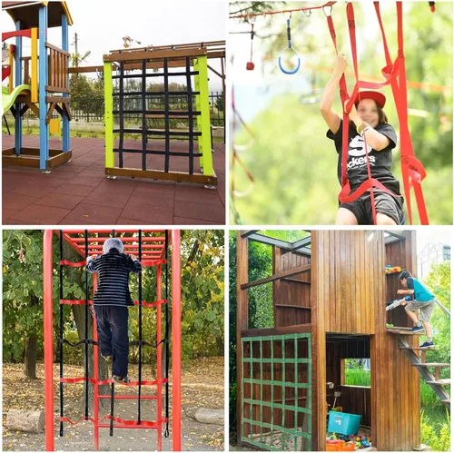 Miniatura 5 de Red de carga personalizada, red de carga, escalera de cuerda ninja, campo de obstáculos al aire libre, casa de árbol, gimnasios de selva, red