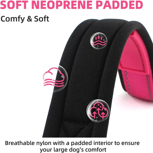 Miniatura 4 de Collar de perro personalizado con nombre impreso UV y número de teléfono, collar de nailon reflectante ajustable personalizado para perros grandes