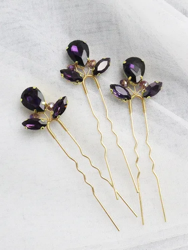 Miniatura 8 de 3 horquillas para el pelo de boda con diamantes de imitación, para novias, hecho a mano, accesorios para el cabello de mujer, accesorios