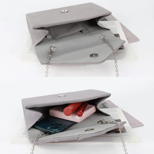 Miniatura 6 de Bolso de noche de terciopelo plisado para mujer, bolso de hombro con cadena elegante