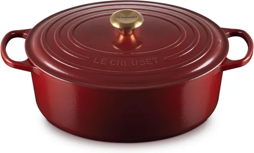 Miniatura 31 de Le Creuset Horno holandés ovalado Signature de hierro fundido esmaltado, 2.75 cuartos de galón., Blanco