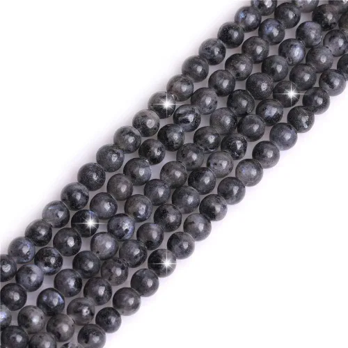 Miniatura 89 de GEM-Inside - Cuentas redondas de ágata de ónix azul claro natural de 0.394 pulgadas (0.394 in) con agujero grande para hacer joyas, suministros