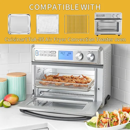 Miniatura 3 de Repuesto para freidora de aire para Cuisinart TOA-95 Breville BOV900BSS Black & Decker horno tostador de 8 rebanadas, 14.5 x 11.6 pulgadas, bandeja
