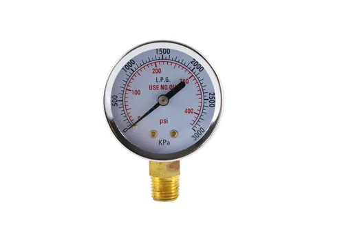 SÜA - Manómetro de alta presión para regulador de propano 0-400 psi - 2 pulgadas