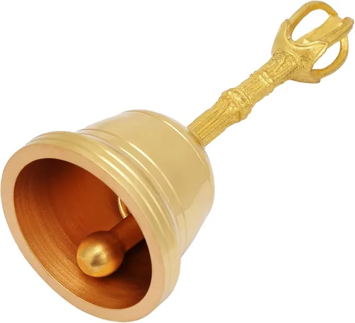 Campana de mano de latón retro, pequeño volumen, fácil de transportar, sonido audible claro para instrumento taoísta pacífico, Feng Shui