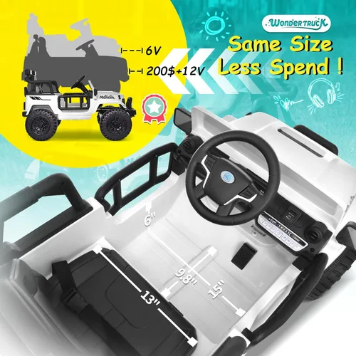 Miniatura 3 de Joywhale - camión para niños de 12V, vehículo eléctrico motorizado alimentado por batería para niños, con control remoto, suspensión de 4 ruedas