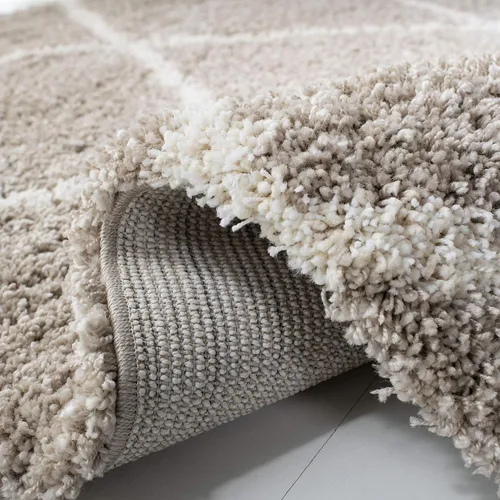 Miniatura 5 de SAFAVIEH Hudson Shag Collection - Alfombra decorativa de 2 x 3 pies, color beige y marfil, diseño moderno de enrejado, no desprende pelusa