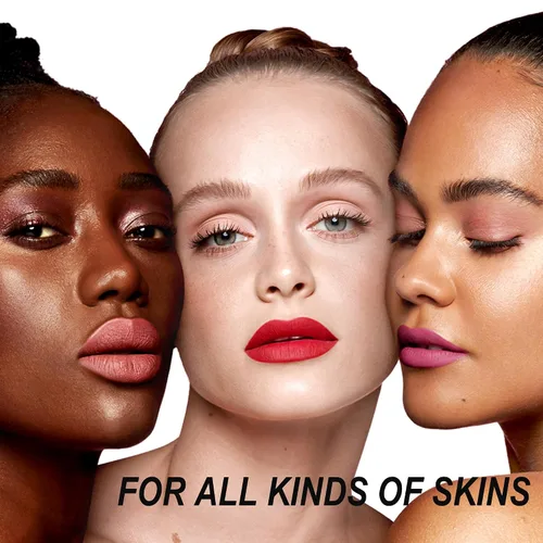 Miniatura 7 de Lápiz labial rojo de larga duración, pintalabios líquido mate para mujeres sin transferencia, a prueba de manchas, suave y fácil de aplicar