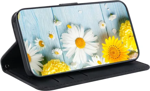 Miniatura 3 de Compatible con Tecno Spark Go 1 4G Flip Kickstand Cover Compatible con Tecno Pop 9 Pro Card Slot Wallet Case Funda Negro