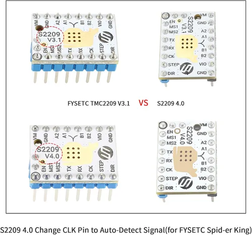 Miniatura 3 de FYSETC Piezas de impresora 3D, 5 unidades de actualización Stepstick silencio S2209 V4.0 controlador de motor paso a paso modo UART con disipador