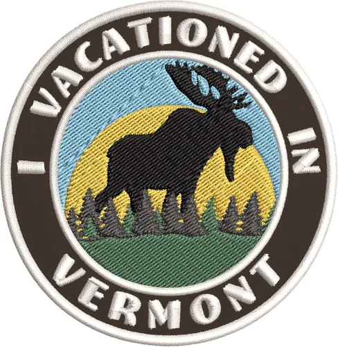 I Vacationed in Vermont - Parches decorativos bordados de 3.5 pulgadas, para planchar o coser, recuerdos de vacaciones, viajes, aventura, tema
