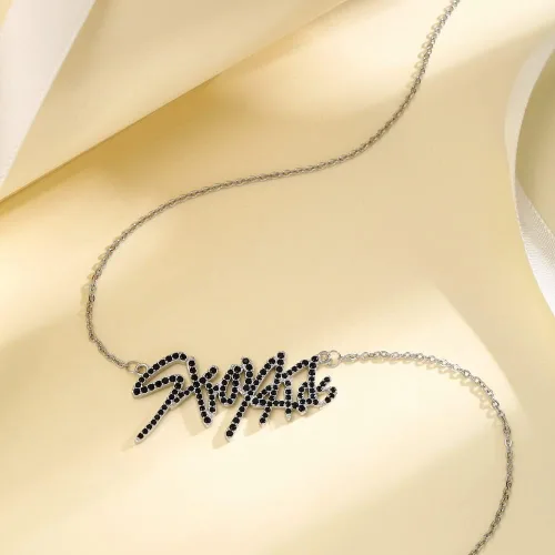 Miniatura 4 de YANENG KPOP - Collar para niños con colgante de cristal chapado en oro blanco, joyería para fanáticos de la permanencia, regalos para mujeres, niñas