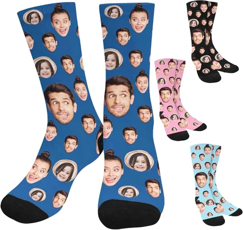 Miniatura 205 de Artsadd Calcetines personalizados para mujeres y hombres, amantes de los perros y gatos, regalos divertidos unisex personalizados