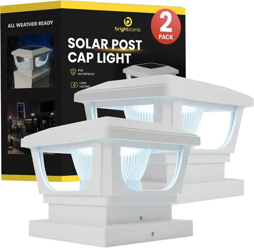Miniatura 9 de Brighticonic Luces solares para tapa de poste para exteriores de 4 x 4, 3 x 3 – Luces de poste de encendido/apagado automático alimentadas por
