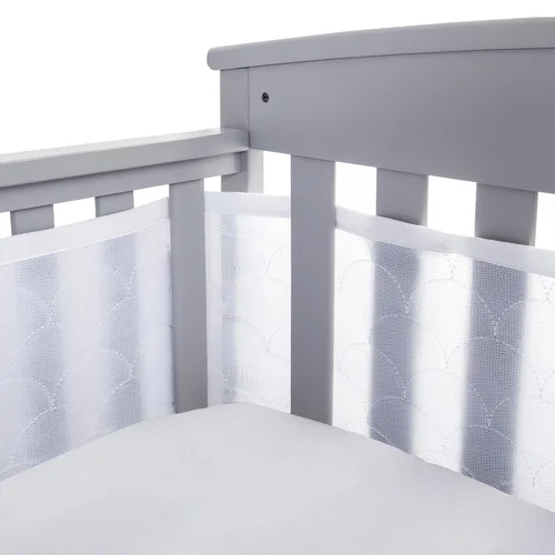 Miniatura 12 de BreathableBaby Forro transpirable de malla para cunas de tamaño completo, malla deluxe de 4mm, Elefantes (Tamaño 4FS cubre 3 o 4 lados)