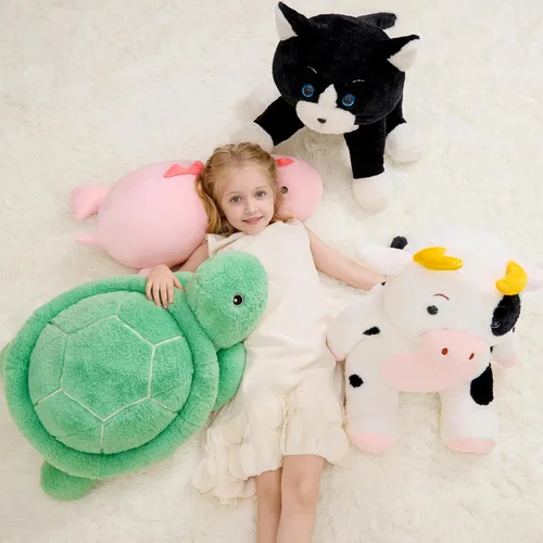 Miniatura 7 de JOD® Peluche de gato negro con peso de 27 pulgadas, animal de peluche de gato negro con peso, lindos peluches de 5 libras almohada suave juguete