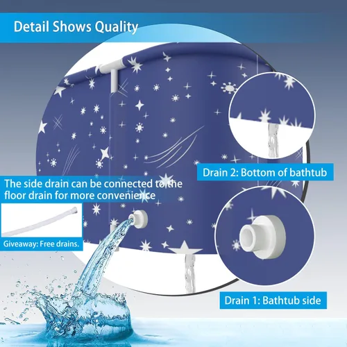 Miniatura 2 de Bañera portátil para cabina de ducha, bañera plegable grande de 47 pulgadas para adultos, bañera japonesa plegable independiente para baño familiar