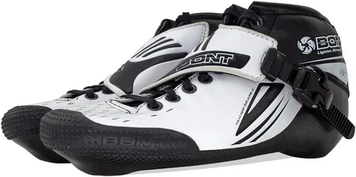 Miniatura 6 de Bont Patines de velocidad Jet en línea, vegano, paquete de carreras moldeables por calor con bota de fibra de carbono, ruedas elementales