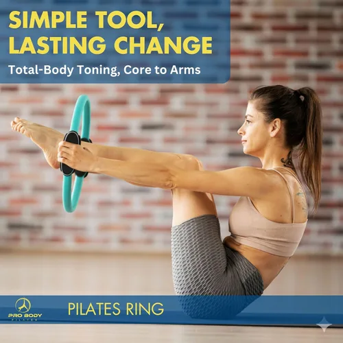 Miniatura 2 de ProBody Pilates Juego de anillos con anillo de círculo mágico de 14 pulgadas, pelota de ejercicio de 9 pulgadas, 5 bandas de resistencia, bomba