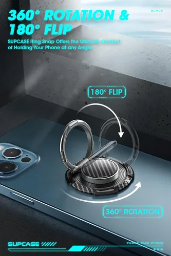 Miniatura 3 de SUPCASE Soporte de anillo para teléfono celular, rotación de 360° y giro de 180°, soporte universal para anillo de teléfono con agarre de teléfono