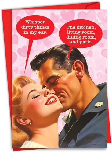 NobleWorks Tarjeta de felicitación del día de San Valentín con sobre de 5 x 7 pulgadas (1 tarjeta) Dirty Things C10919VDG