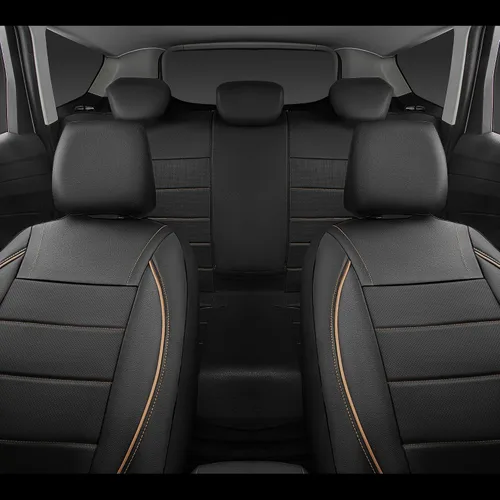 Miniatura 5 de CAR PASS Funda de Asiento de Coche de Cuero con Ribete Universal, para SUV, Furgoneta, Camiones, Compatible con Airbag, Diseño de Cremallera