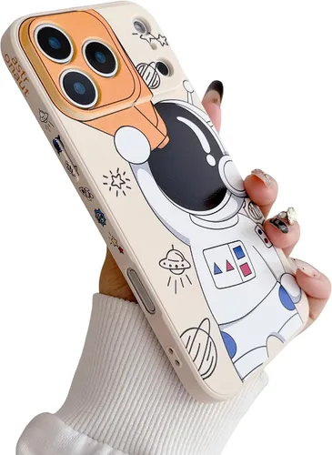 Miniatura 39 de Yonds Queen para iPhone 7 Plus / 8 Plus, linda funda con diseño de astronauta de dibujos animados, elegante parachoques de TPU suave, protectora