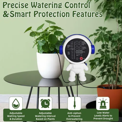 Miniatura 4 de Sistema de riego solar por goteo para jardín/exterior/interior, sistema de riego automático solar de jardín para 15 plantas en maceta, agua