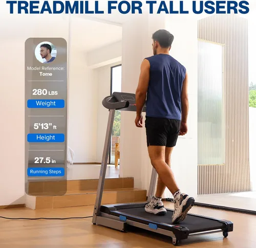 Miniatura 4 de Cintas de correr con inclinación automática para casa, correr en subida, grado comercial resistente, 4.0HP capacidad de peso de 400+lb, cintas