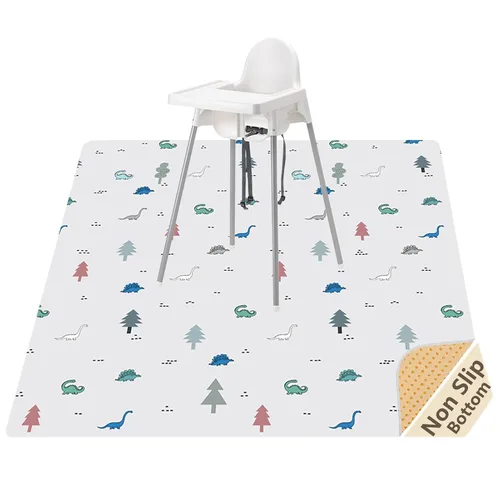 Miniatura 9 de Tapete de salpicaduras para bebé para debajo de la silla alta, artes/manualidades, tapete lavable de 51 x 51 pulgadas, tapete impermeable y lavable