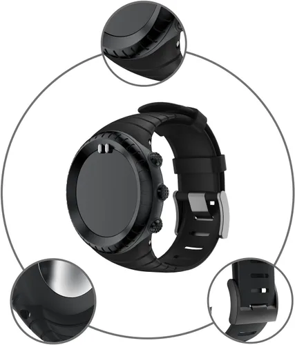 Miniatura 4 de Suunto Core Strap, Rubber Replacement Watch Band for Suunto Core SS014993000. Negro
