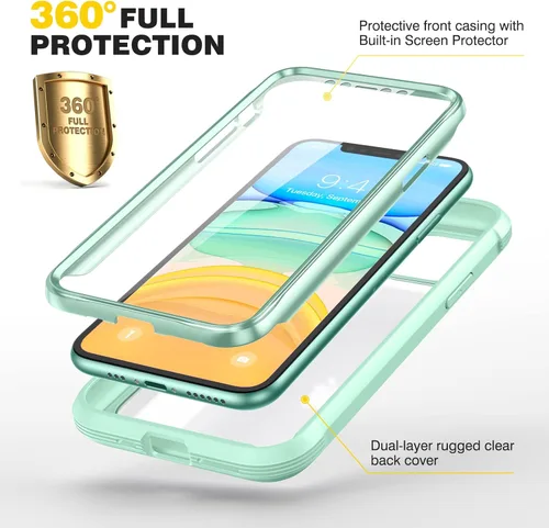 Miniatura 306 de Diaclara Funda diseñada para iPhone 16, mejorada [protección completa de la cámara], carcasa resistente de cuerpo completo con protector de pantalla
