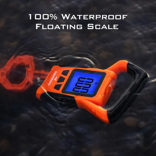 Miniatura 2 de KastKing Báscula de pescado, báscula digital flotante impermeable WideView, pantalla LCD grande de 2.5 pulgadas, capacidad de 110 libras, multimodo