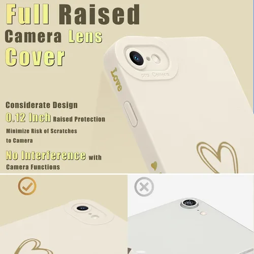 Miniatura 3 de Teageo Funda para iPhone SE 2022, SE 2020, iPhone 7, iPhone 8 para mujeres y niñas, bonita funda de lujo con forma de corazón