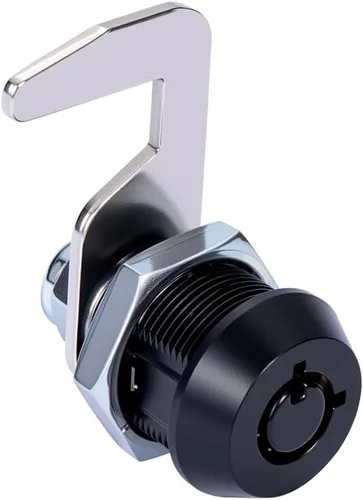 Miniatura 2 de WOOCH - Cerradura de caja de herramientas tubular de leva de reemplazo con gancho y llave por igual (5/8 pulgadas, negro, paquete de 1)